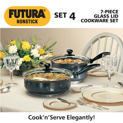 Hawkins Futura Non-Stick Cookware, 5-Pieces, Black