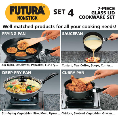 Hawkins Futura Non-Stick Cookware, 5-Pieces, Black