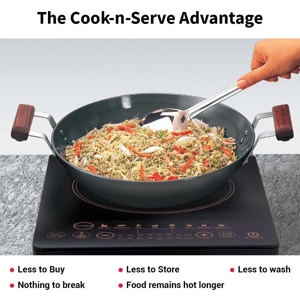 Hawkins Futura Hard Anodised Induction Kadhai Without Lid  - 6