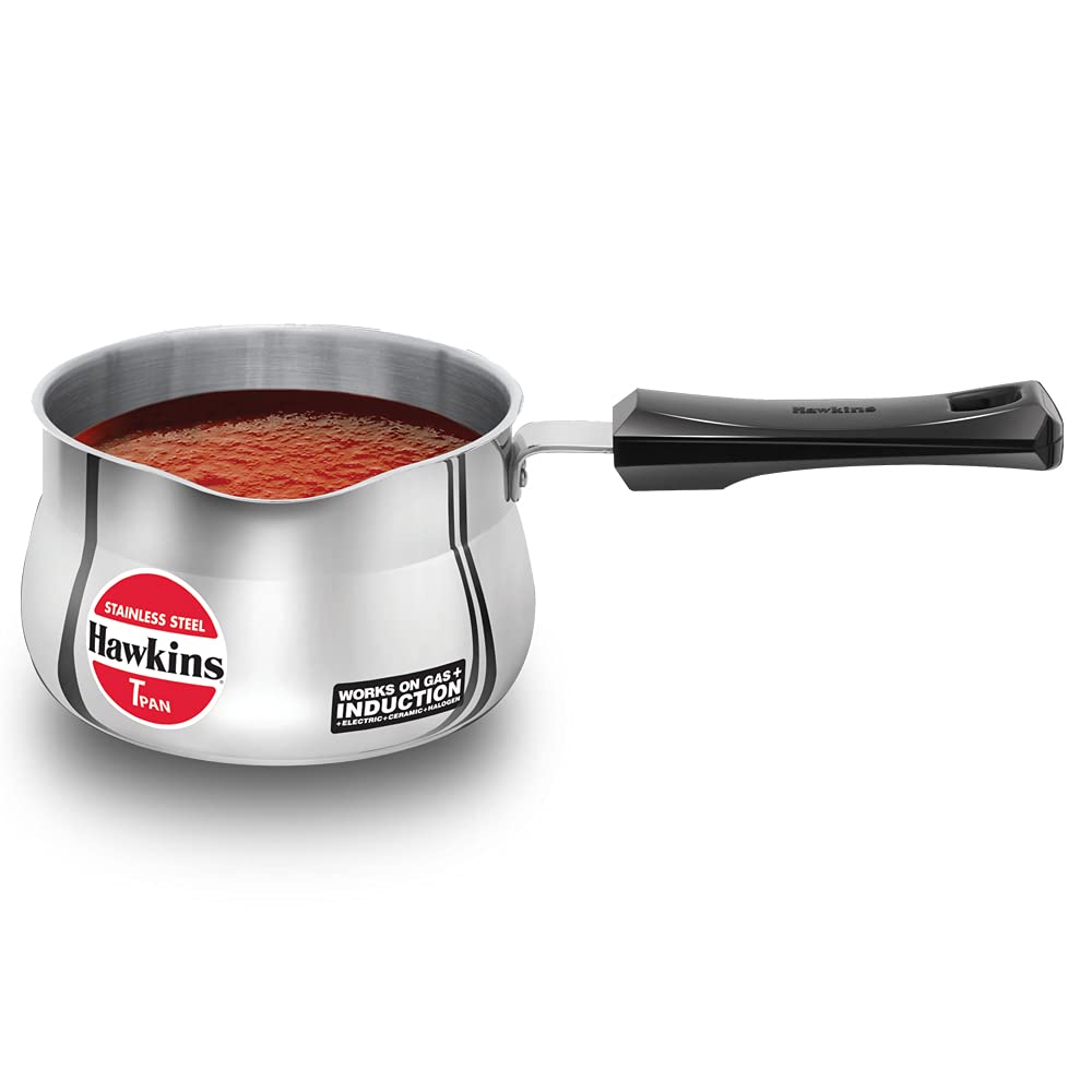 Hawkins Stainless Steel Induction Compatible TPan (Saucepan) - 1.5 Litre - Without Lid - 12