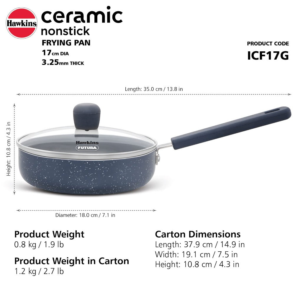 Hawkins Ceramic Nonstick 17 cm Frying Pan - 3