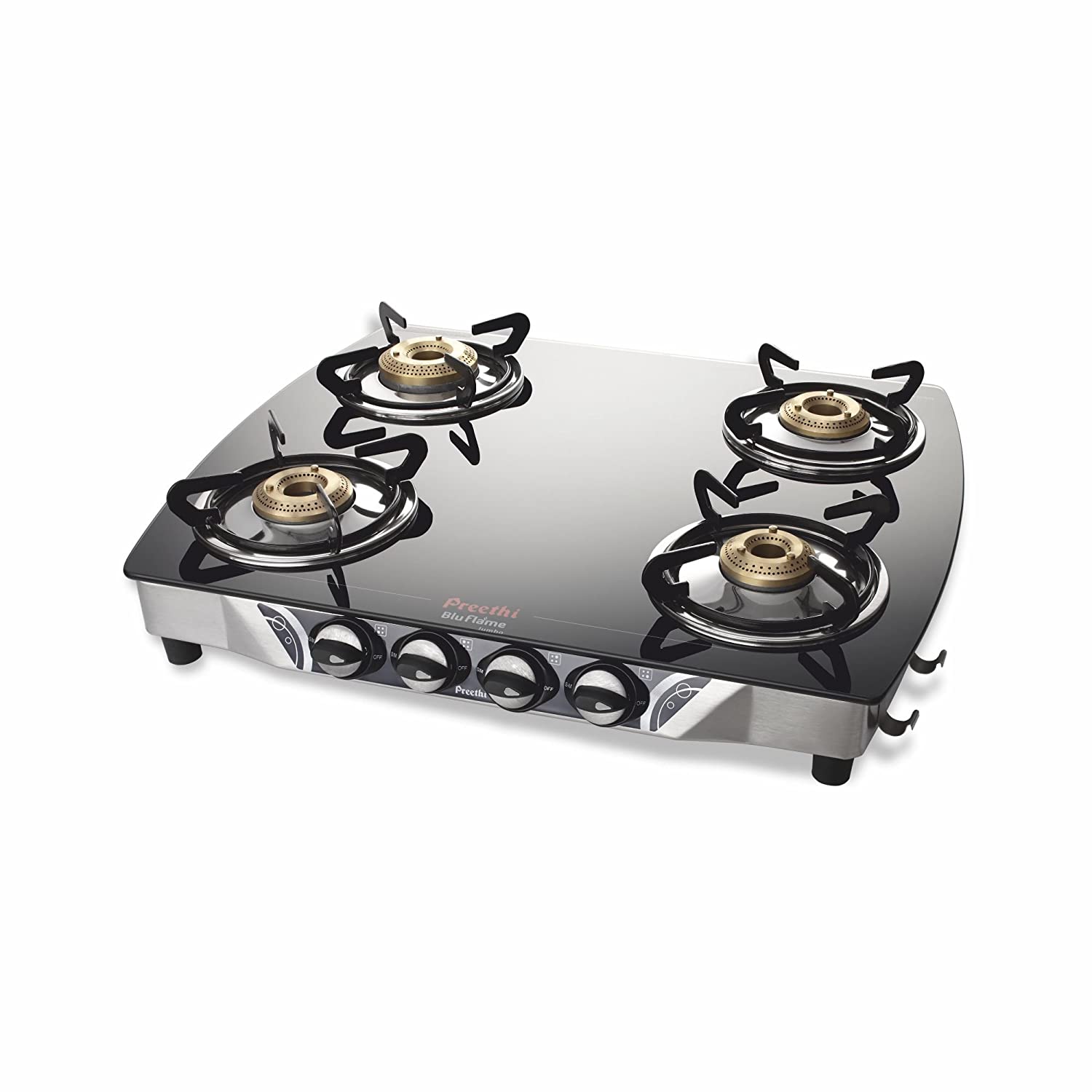 Preethi Blu Flame Jumbo Glass Top 4-Burner Gas Stove