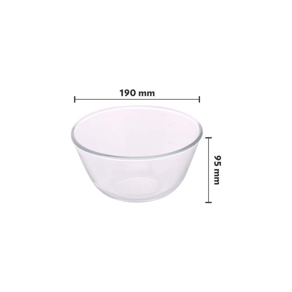 Borosil Glass Mixing Bowl with lid, 1.3 L, Oven and Microwave Safe