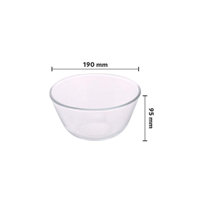 Borosil Glass Mixing Bowl with lid, 1.3 L, Oven and Microwave Safe