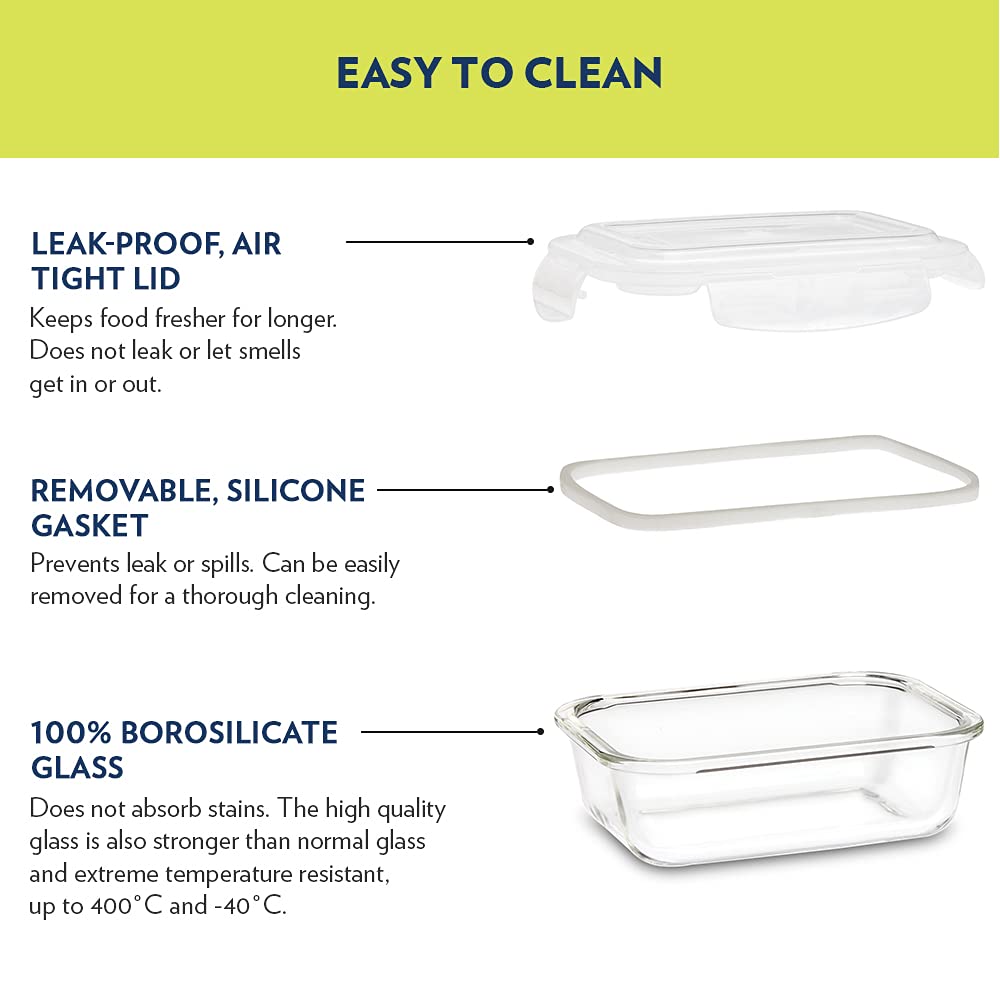 Borosil Klip N Store Rectangular Glass Storage Container - 15