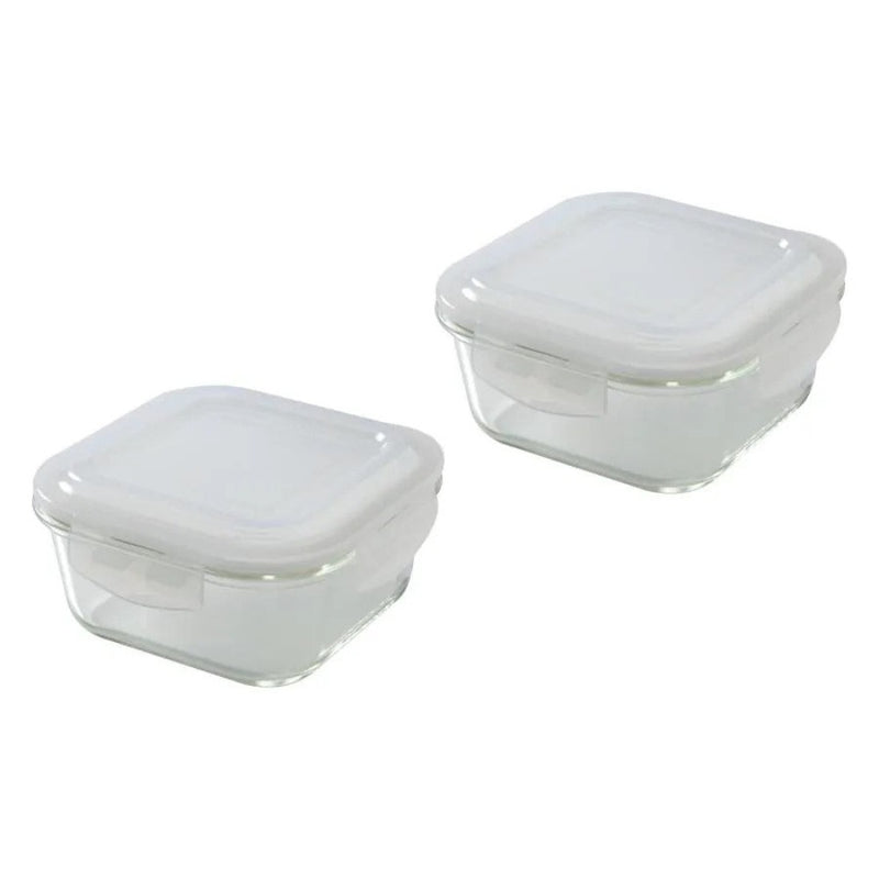GLASS DAISY MICROWAVE SAFE OFFICE TIFFIN LUNCH BOX - SET OF 4