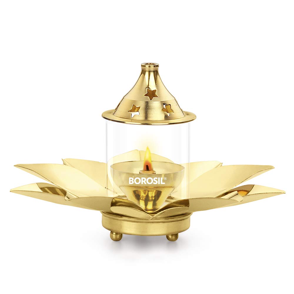 Borosil Brass Kamal Small Akhand Diya - 2