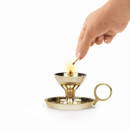 Borosil Brass Mangal Small Akhand Diya - 7