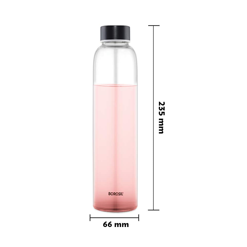 Borosil Crysto 550 ML Slim Glass Bottle with Black Lid - 4