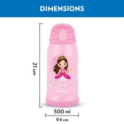 Borosil Hydra Princess Vacuum Insulated Water Bottle for Kids - 4