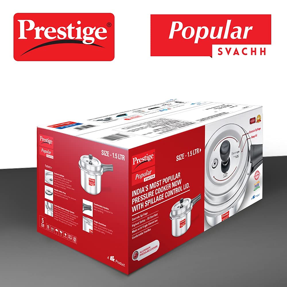 Prestige Popular Svachh Outer Lid Aluminium Pressure Cooker - 10162 - 4