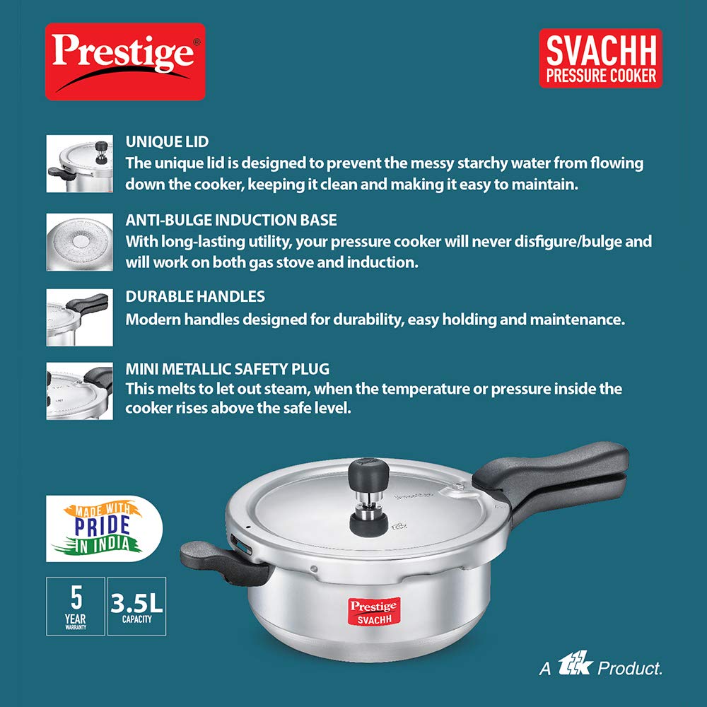 Prestige Svachh Aluminium Deep Pressure Pan - 10728 - 4