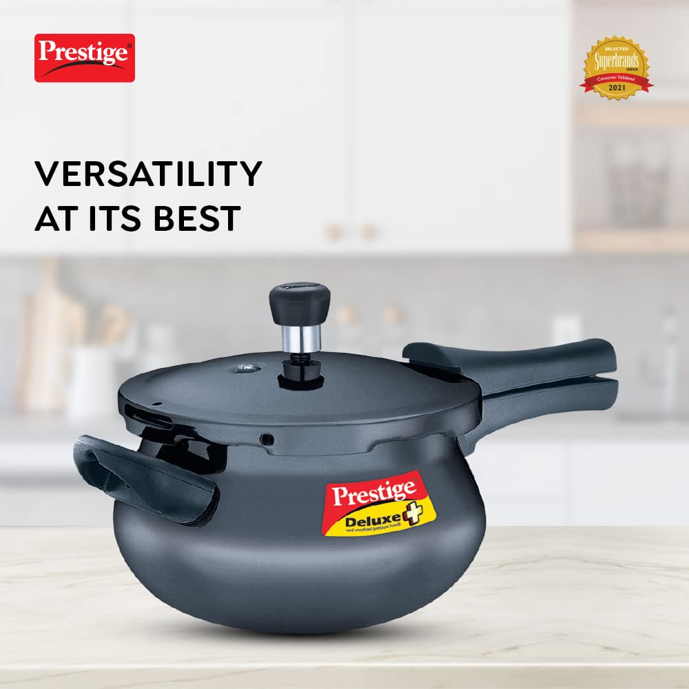 Prestige Deluxe Plus Hard Anodized Handi Pressure Cooker - 5 Litre - 20143 - 6