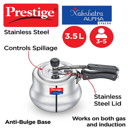 Prestige Svachh Nakshatra Alpha Stainless Steel Handi Pressure Cooker - 20257 - 2