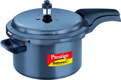 Prestige Deluxe Plus Hard Anodized Outer Lid Pressure Cooker, 5 Litres, Black