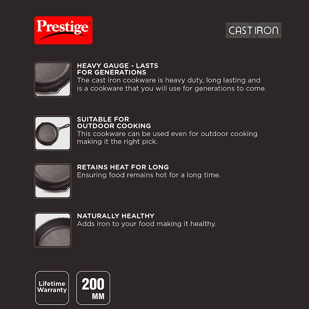 Prestige Cast Iron 20 cm Fry Pan - 30558 - 4