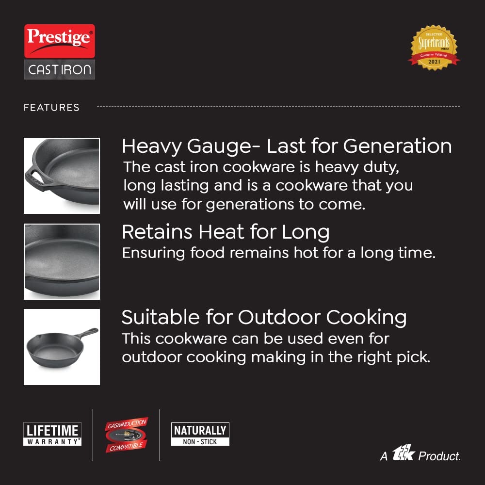 Prestige Cast Iron 25 cm Fry Pan - 30559 - 12