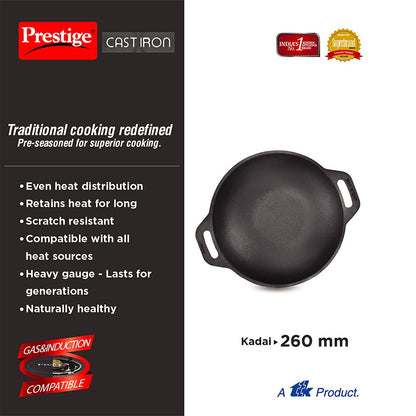 Prestige Cast Iron 26 cm Kadai - 30561 - 3