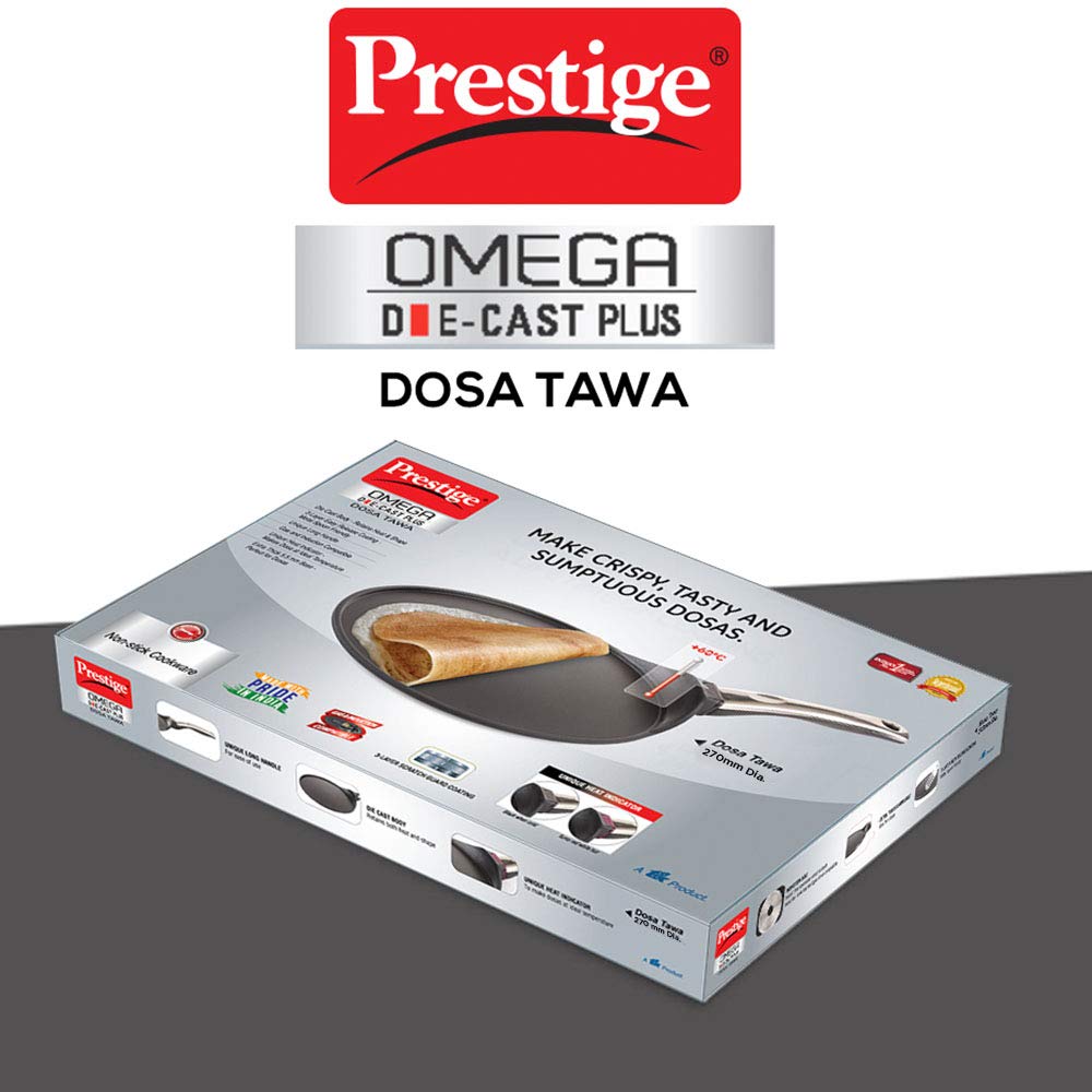 Prestige Omega Die-Cast Plus Non-Stick Tawa, 27cm