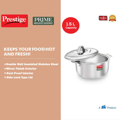 Prestige Prime Stainless Steel Insulated Casserole - 36192 - 3