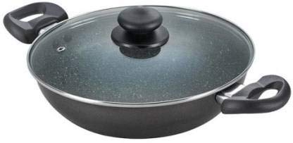 Prestige Omega Deluxe Granite Kadai, 240mm, Black