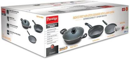 Prestige Omega Deluxe Granite 3 Pcs with 1 Glass Lid