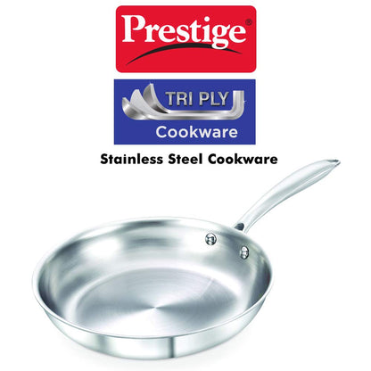 Prestige Induction Base Tri Ply Stainless Steel Fry Pan, 240mm