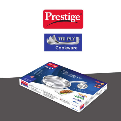 Prestige Induction Base Tri Ply Stainless Steel Fry Pan, 240mm