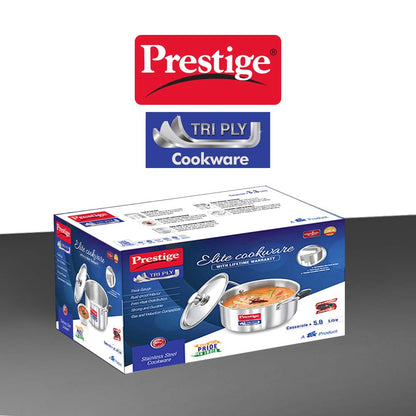 Prestige Tri Ply Casserole Dia 240 MM - PR36808