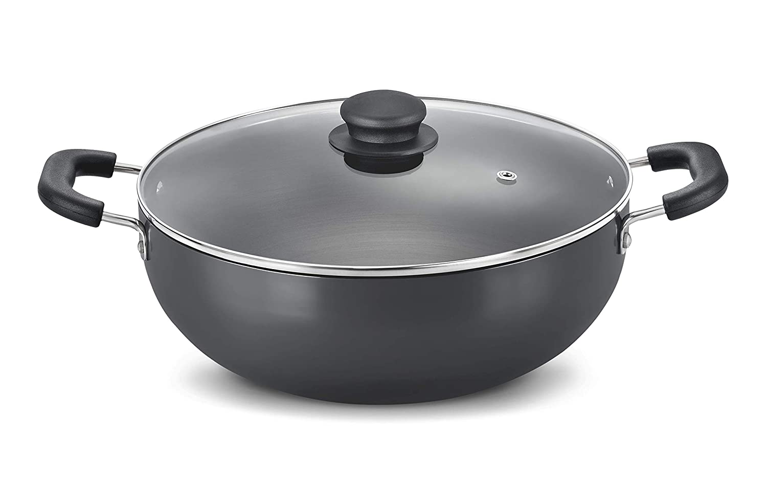 Prestige Magna Series Hard Anodised Aluminium Kadai with Glass Lid - 37070 - 1