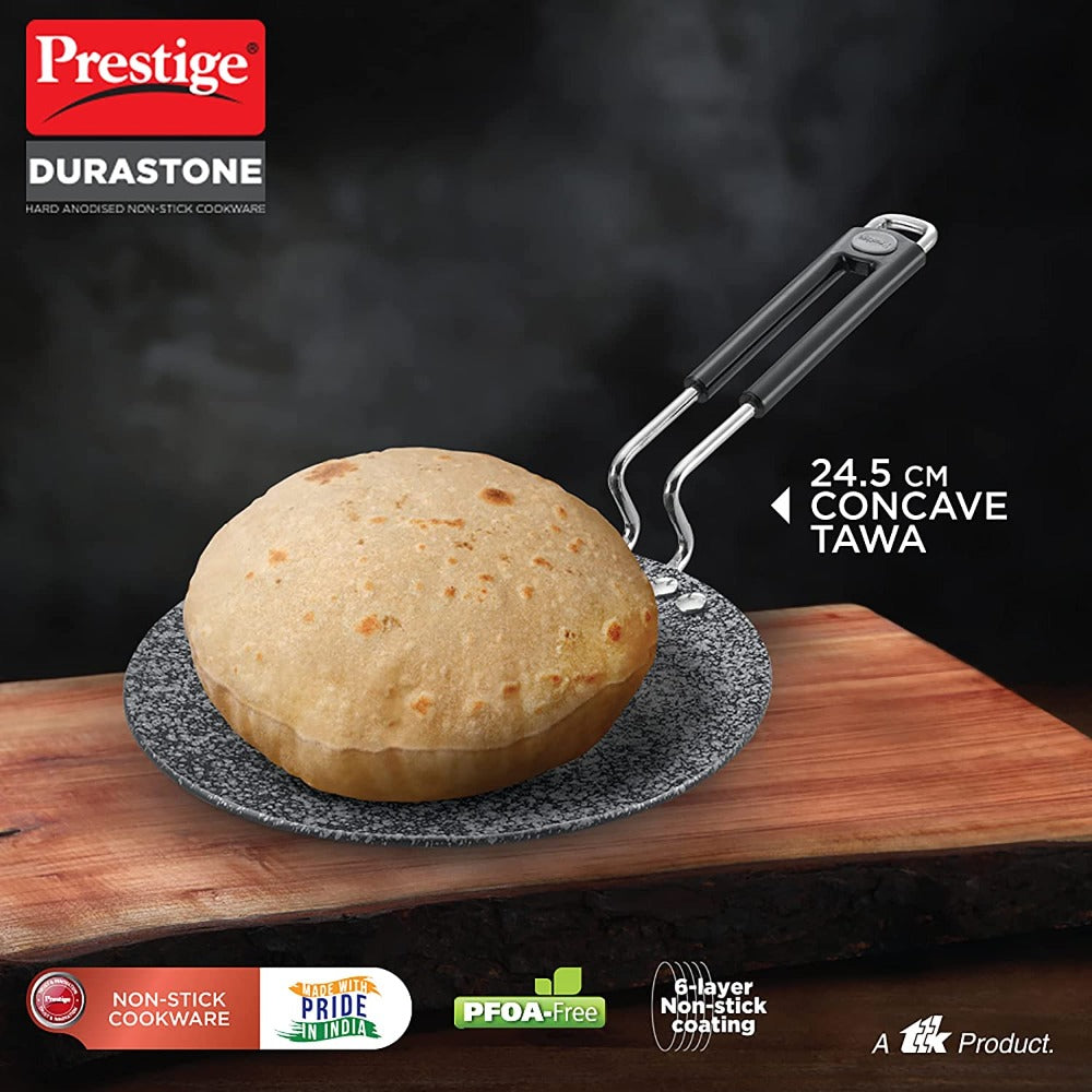 Prestige Durastone Hard Anodised 6 Layer Non-Stick Coating Concave Tawa - 2