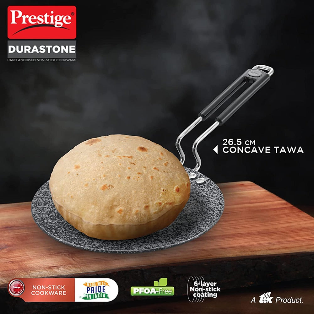 Prestige Durastone Hard Anodised 6 Layer Non-Stick Coating Concave Tawa - 7