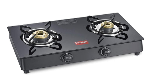 Prestige Marvel Plus Glass 2 Burner Gas Stove (Black)