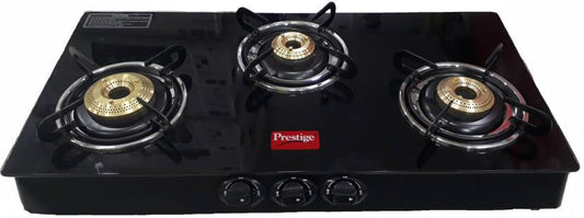 Prestige Marvel Stainless Steel 3 Burner Gas Stove Black