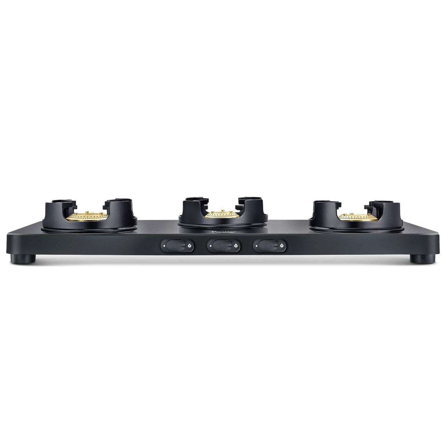 Prestige Edge Schott Glass 3 Burner Gas Stove, Black