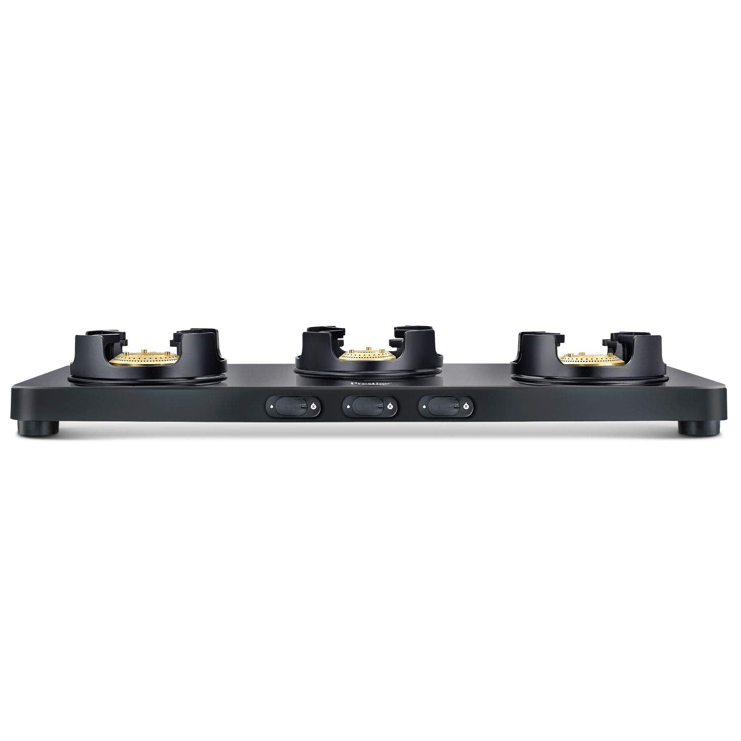 Prestige Edge Schott Glass 3 Burner Gas Stove, Black