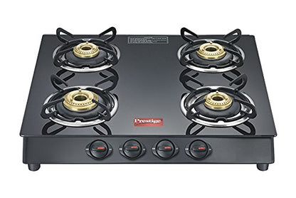 Prestige Marvel Plus Glass 4 Burner Gas Stove (Black)