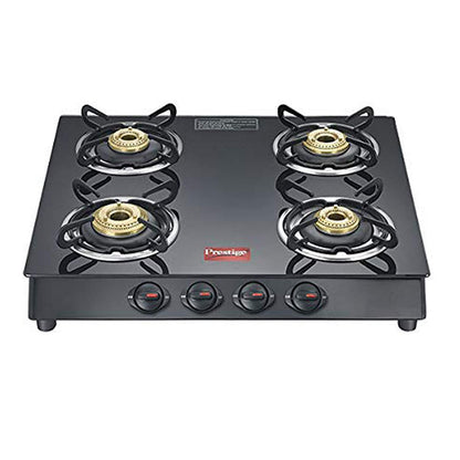 Prestige Marvel SQ Plus GTM04 Toughened Glass Top 4 Burners Gas Stove | Black