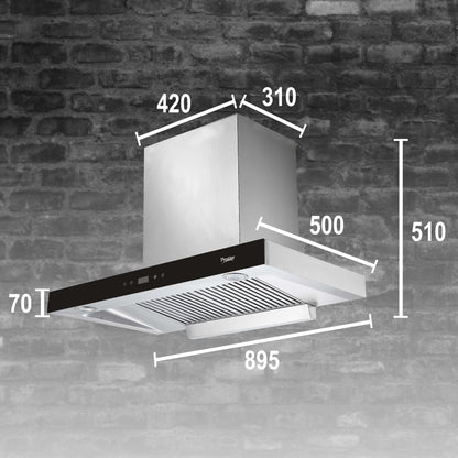 Prestige AKH 900 SB - Turbo Auto Clean Kitchen Hood Chimney | 1000 m3/hr | Silver