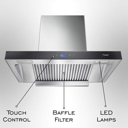 Prestige AKH 900 SB - Turbo Auto Clean Kitchen Hood Chimney | 1000 m3/hr | Silver