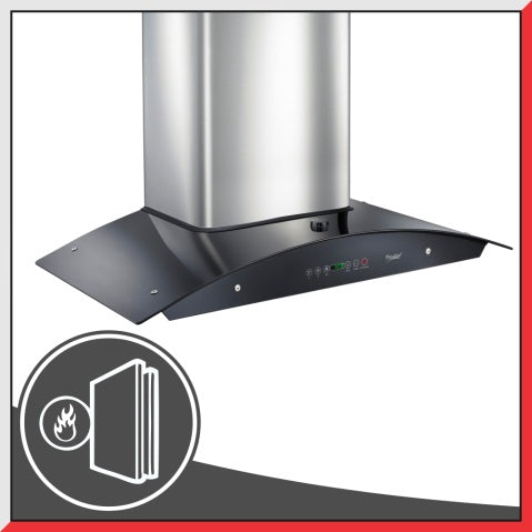 Prestige AKH 900 CB Plus Turbo Series Kitchen Hood Chimney with 2 Baffle Filters | 1000 m3/hr | Black