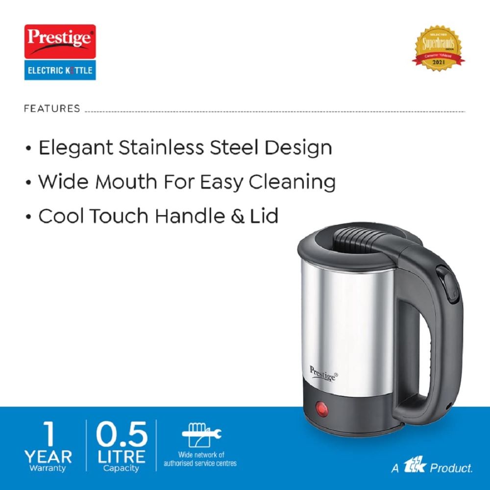 Prestige Stainless Steel Travel PKTS 0.5L 700 Watts Electric Kettle - 3