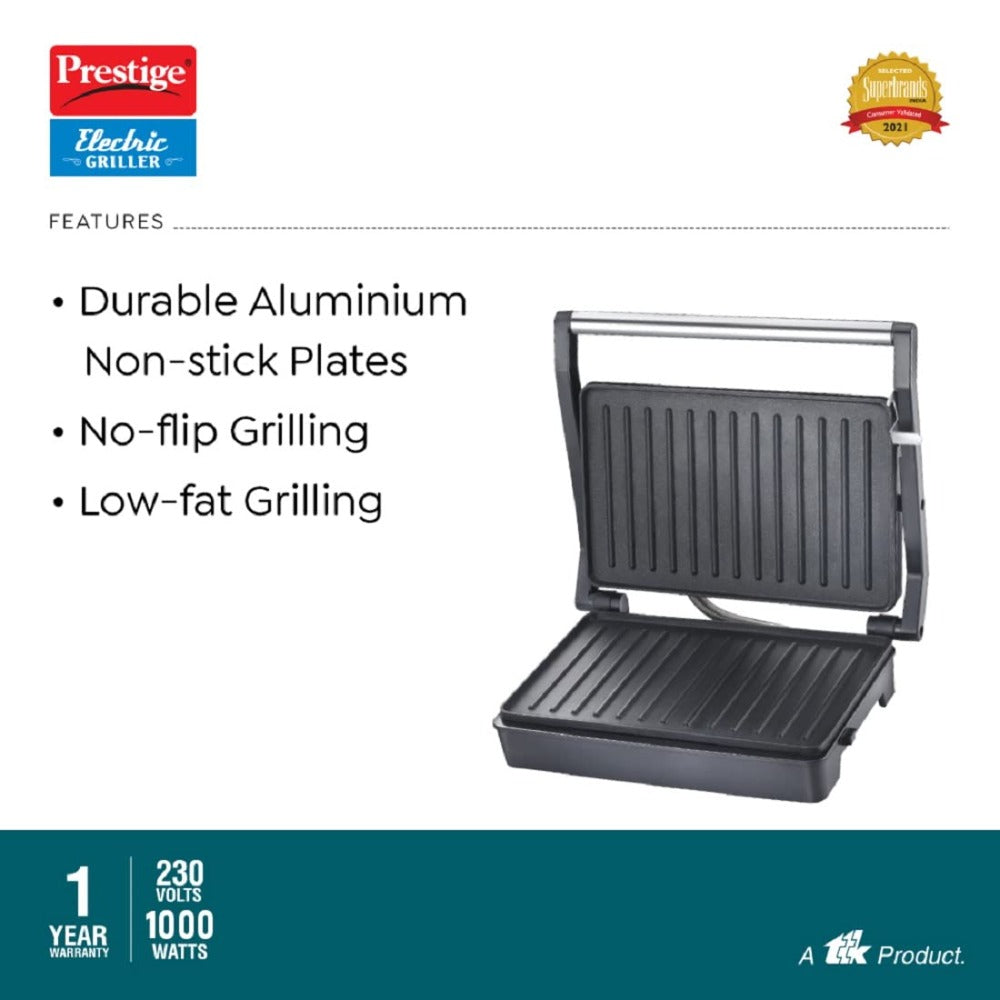 Prestige PEG 6.0 Non-Stick Coating 1000 Watts Electric Grill - 3