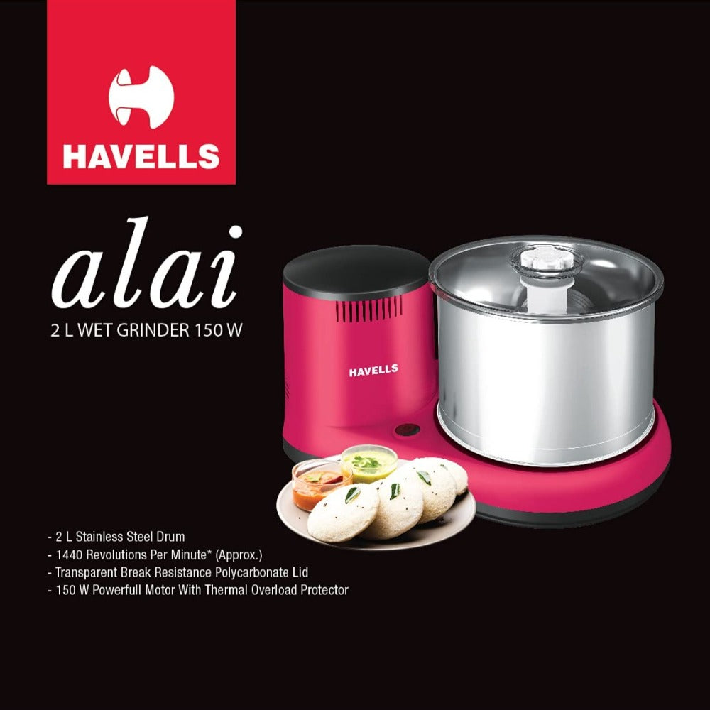Havells Alai 150 Watts 2 Litres Table Top Wet Grinder - 2