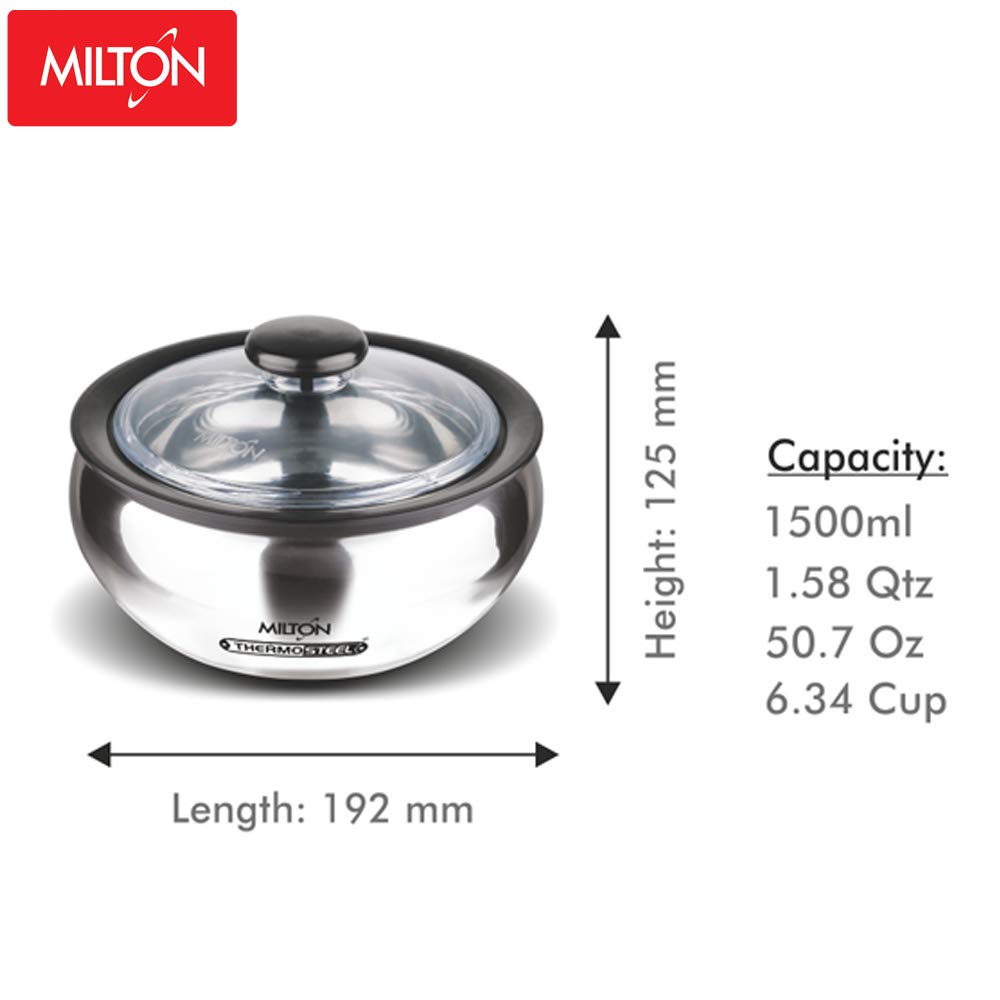 Milton Clearsteel Casserole, 1.5 litres