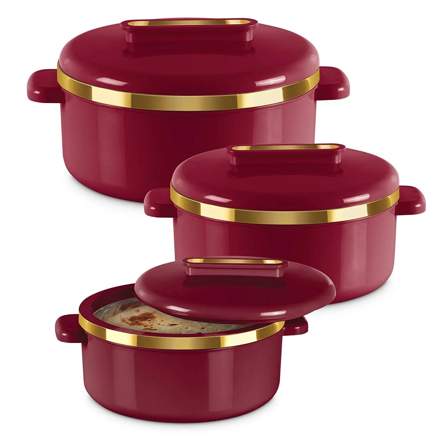 Milton Curve Regular Insulated Casserole Set | Set of 3 Pcs