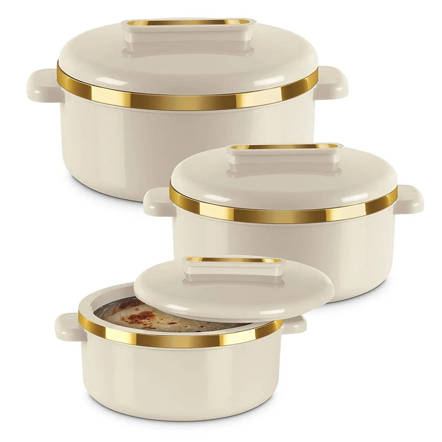 Milton Curve Regular Insulated Casserole Set | Set of 3 Pcs