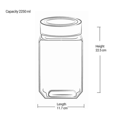 Treo Cube Storage Glass Jar 2250 ml - 19