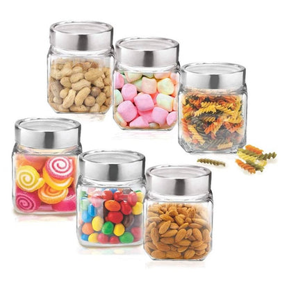 Treo Cube 180 ML Glass Storage Jar with Steel Lid - 5