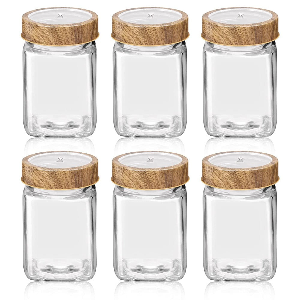 Treo Woody Cube 310 ML Storage Glass Jar - 5